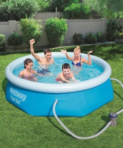 Hồ bơi bơm hơi hình tròn Bestway - 2.44m x 0.66m - 2300lít - màu xanh lơ